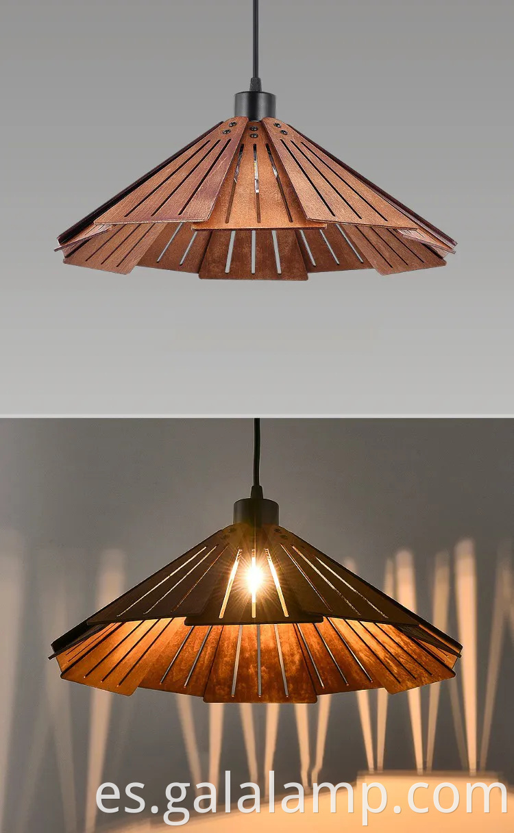 Elegante luz colgante de madera japonesa para salas de té